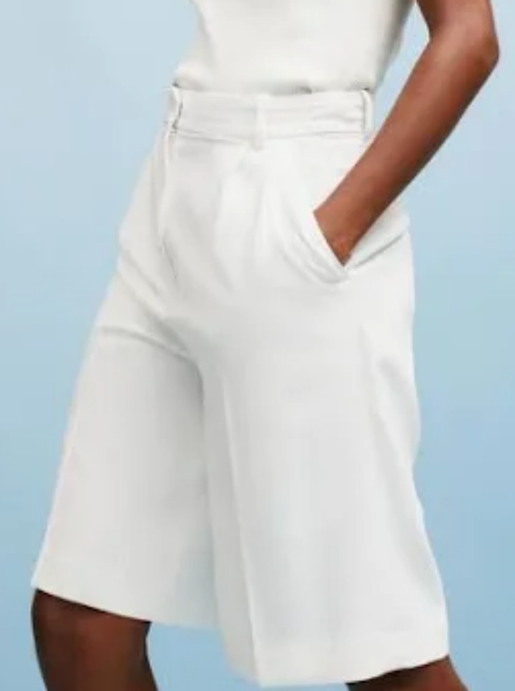NEW INC Long Ivory Cream Dress Bermuda Shorts Lady's 2